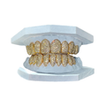 SI Quality Natural Diamond Grillz Honeycomb Setting 10K Gold