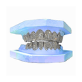 VS Quality Natural Diamond Grillz Honeycomb Setting 18K Gold
