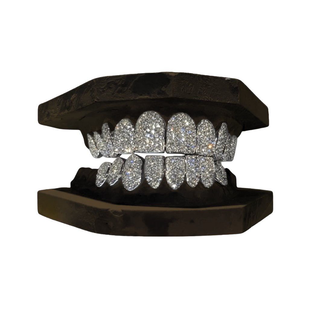 VVS Quality Natural Diamond Grillz Honeycomb Setting 10K Gold