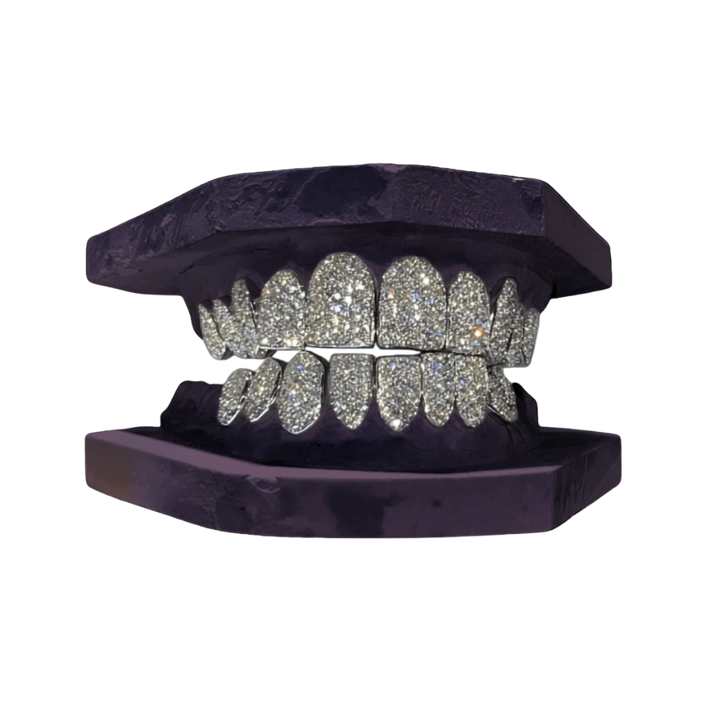VVS Quality Natural Diamond Grillz Honeycomb Setting 14K Gold