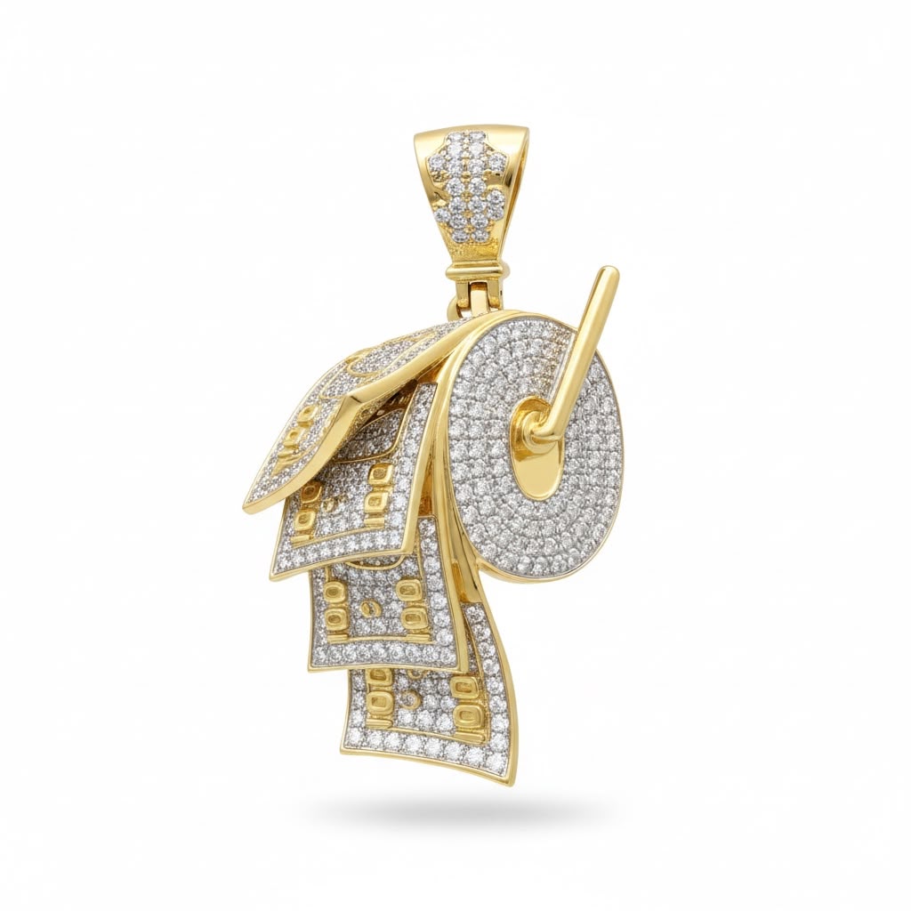 Money Roll Natural Diamonds Pendant