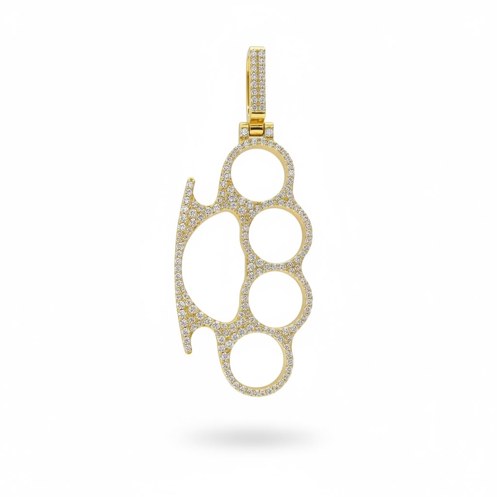 Knuckle Clip Natural Diamonds Pendant