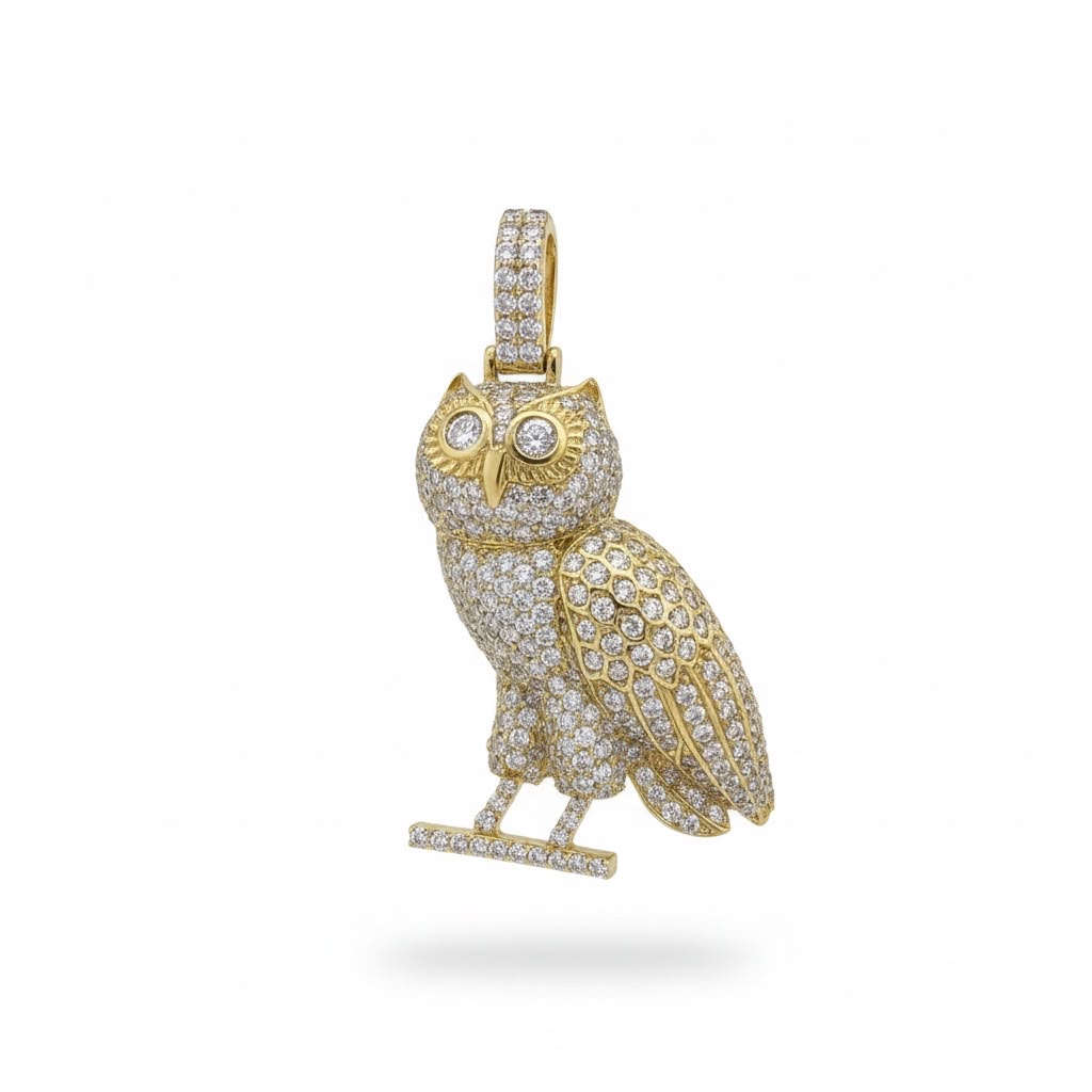 Owl Natural Diamonds Pendant