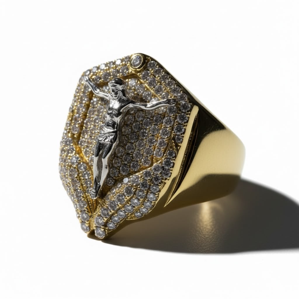Jesus Natural Diamonds Ring