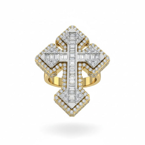 Cross Natural Diamonds Ring