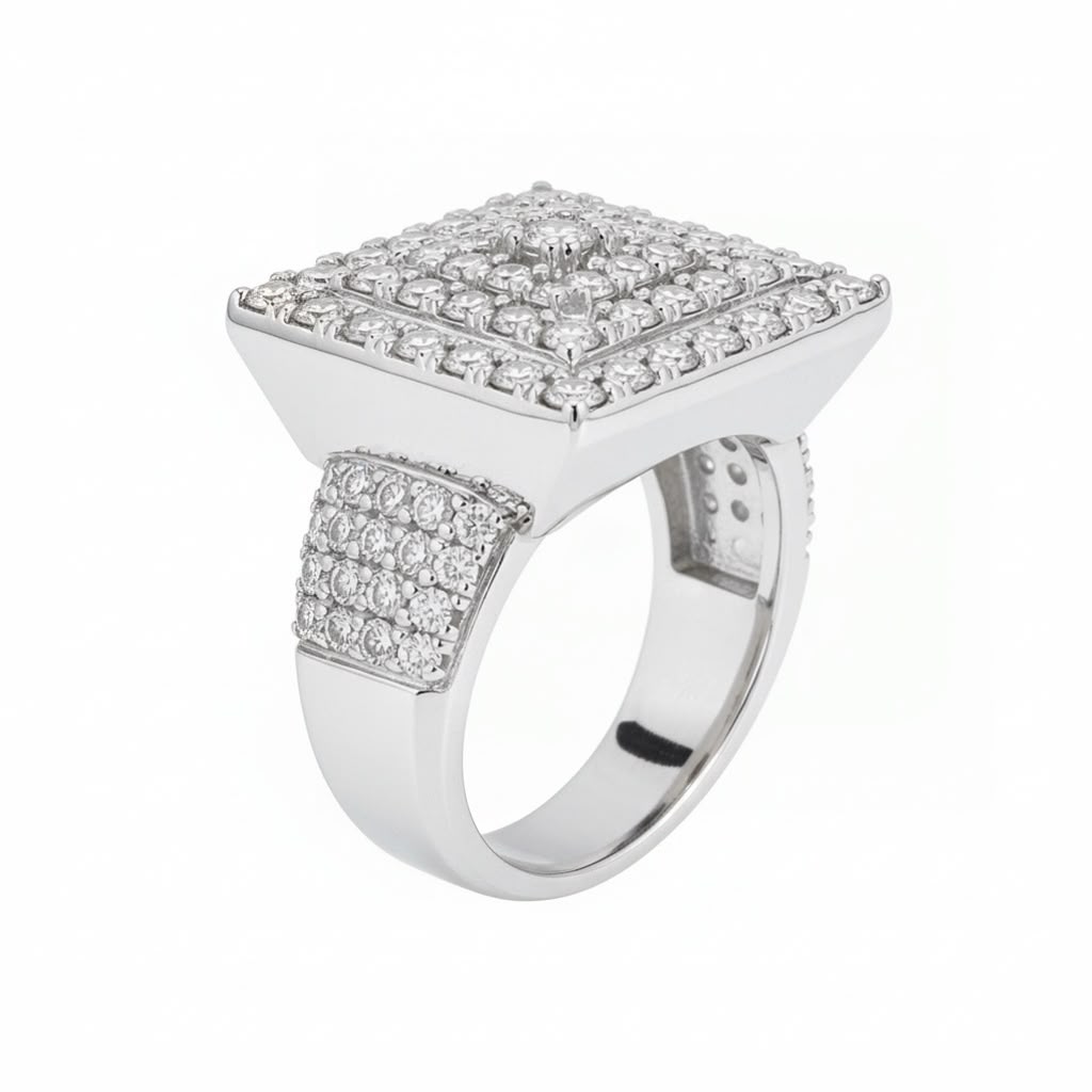 Square Natural Diamonds Ring